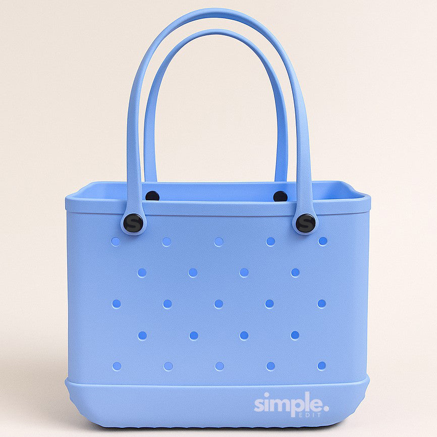 Set of 3 Waterproof EVA Rubber Tote Bags in Blue Tones