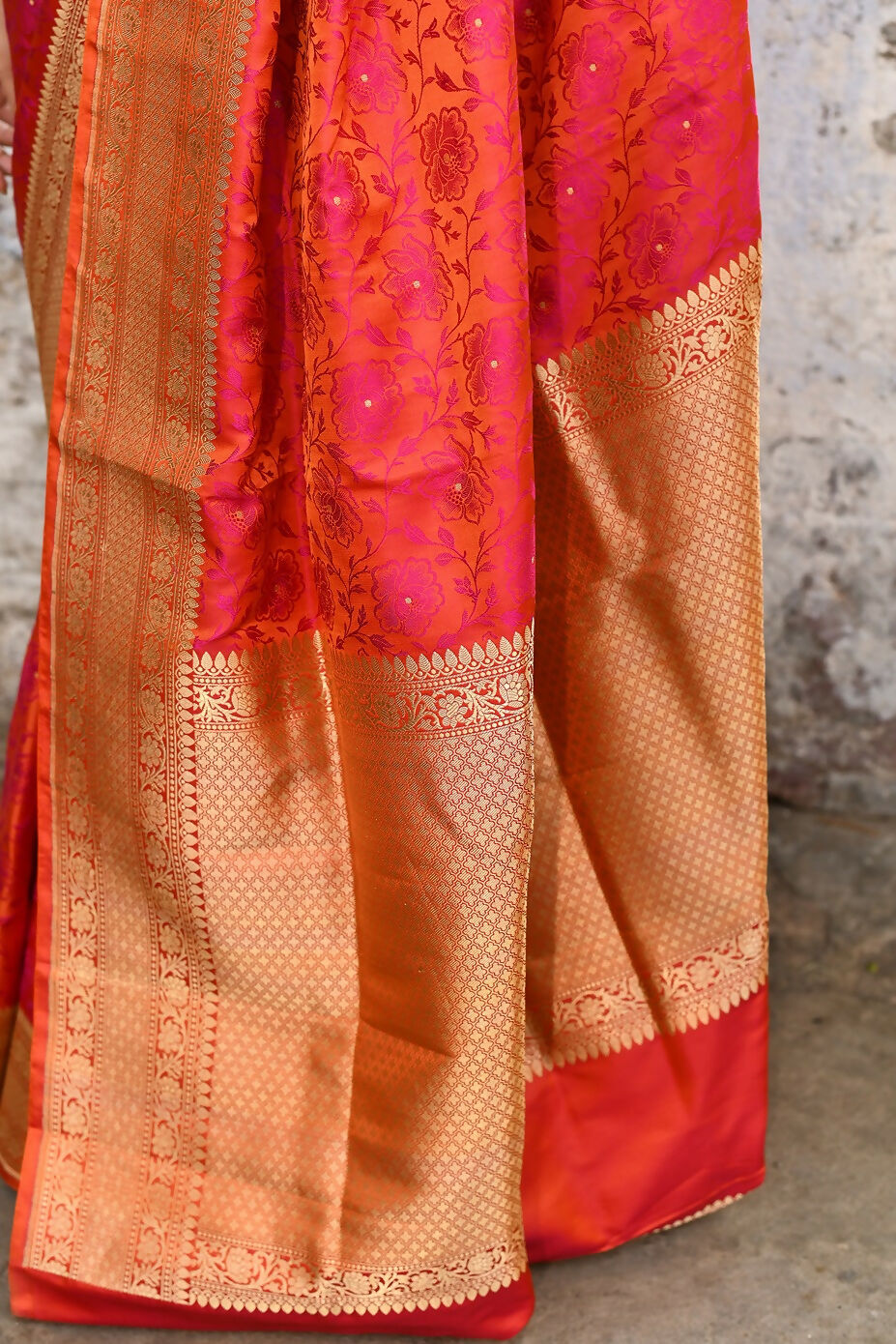 Red Pure Katan Pure Handloom Banarasi Silk Saree