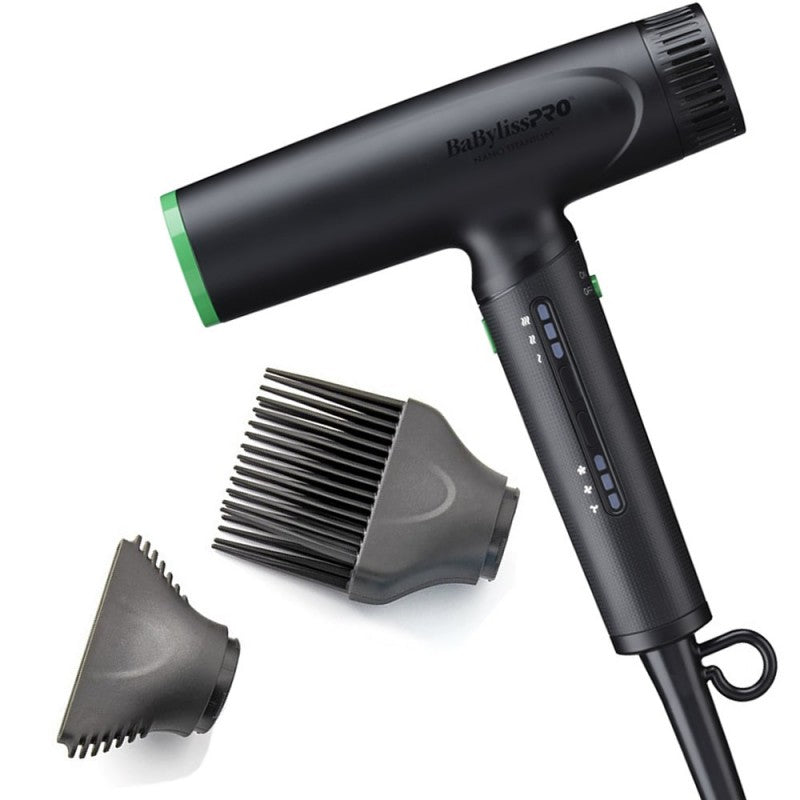 Nano Light Ionic High-Speed Hair Dryer, Matte Black & Green