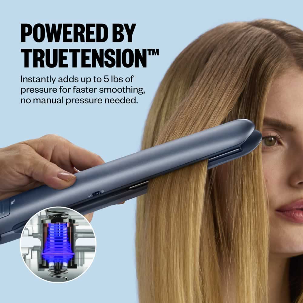 TrueTension 1" Flat Iron in Metallic Slate Blue and Matte Black