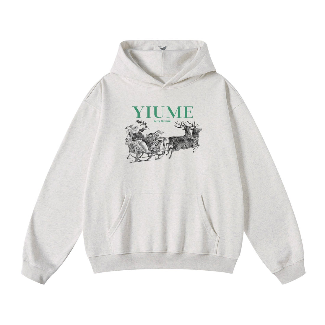 Men wearing a Merry Christmas Hawaiian print hoodie with festive graphics