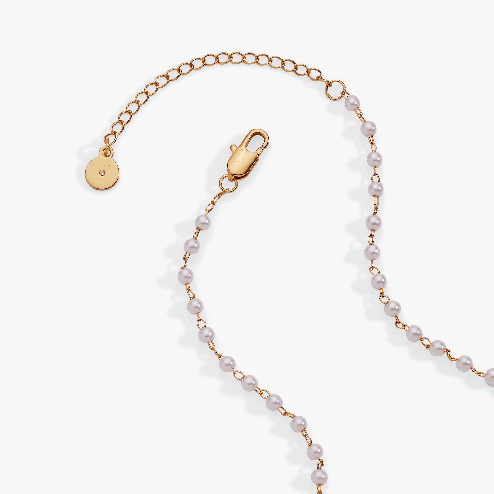 Bow Pearl Coquette Necklace with Crystal Centerpiece
