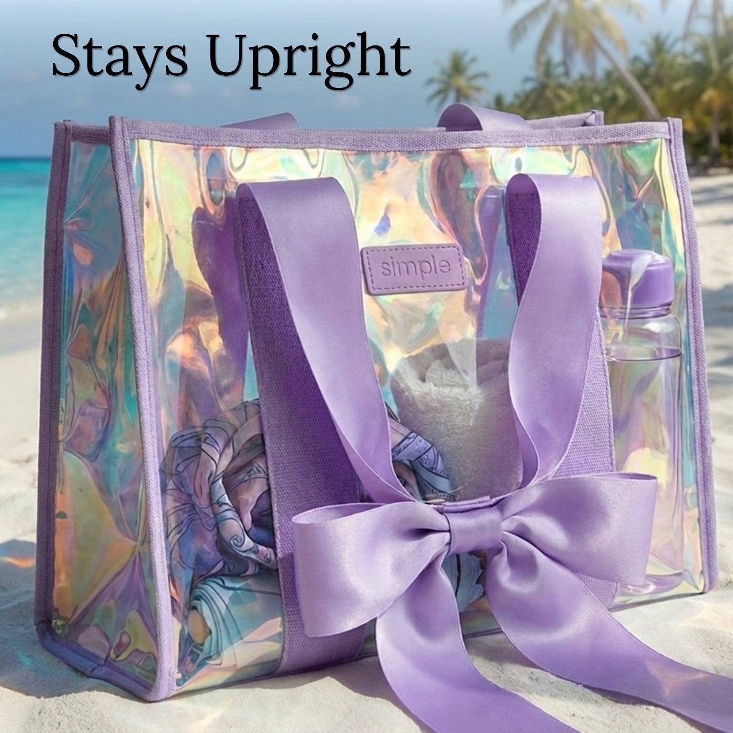 BowMe Prism Tote with Phone Pouch in Prism Pink & Purple