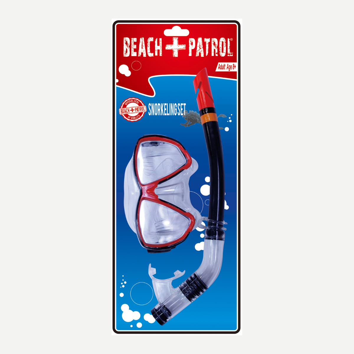 Adult Snorkeling Mask and Snorkel Set Red and Blue Options - Image 3