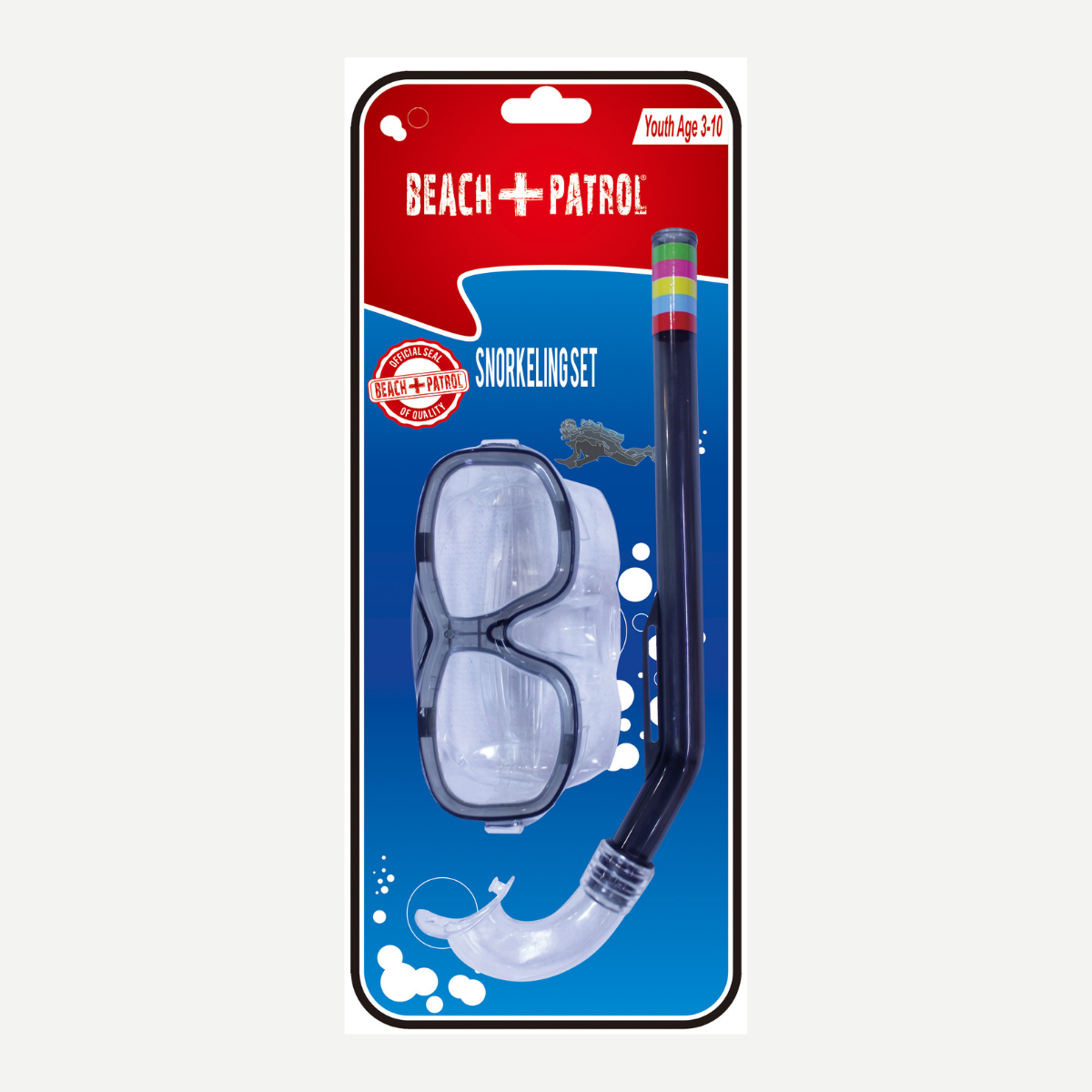 Youth Snorkel and Diving Mask Set for Ages 3 to 10 Blue