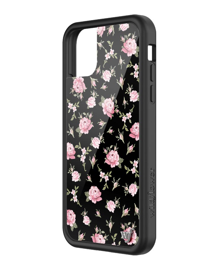 Black and Pink Floral iPhone Case