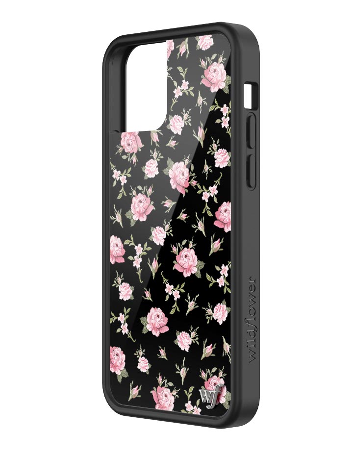 Black and Pink Floral iPhone Case