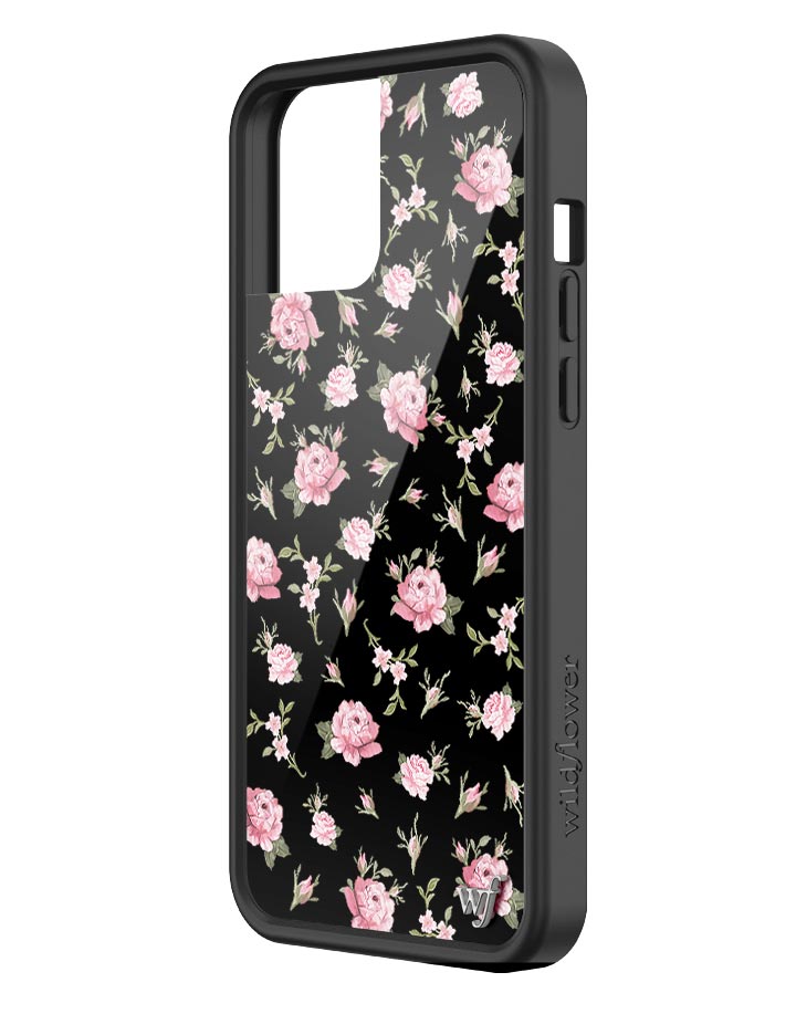 Black and Pink Floral iPhone Case