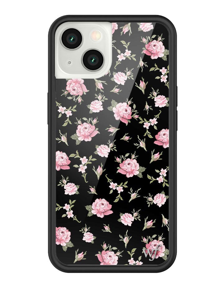 Black and Pink Floral iPhone Case