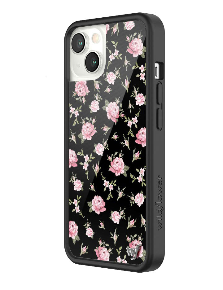 Black and Pink Floral iPhone Case with Rose Print - Image 24