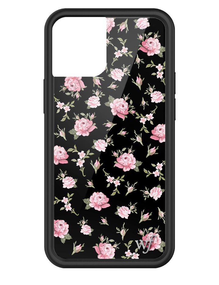 Black and Pink Floral iPhone Case