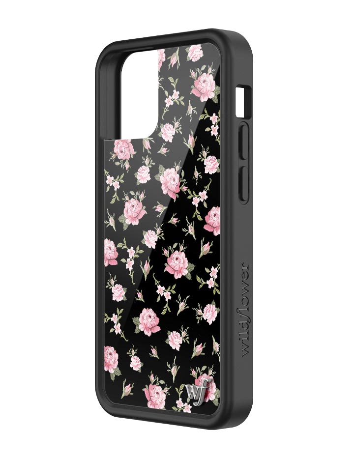 Black and Pink Floral iPhone Case with Rose Print - Image 26