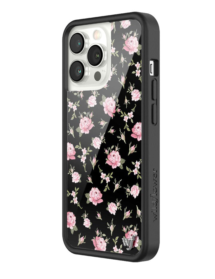 Black and Pink Floral iPhone Case with Rose Print - Image 22