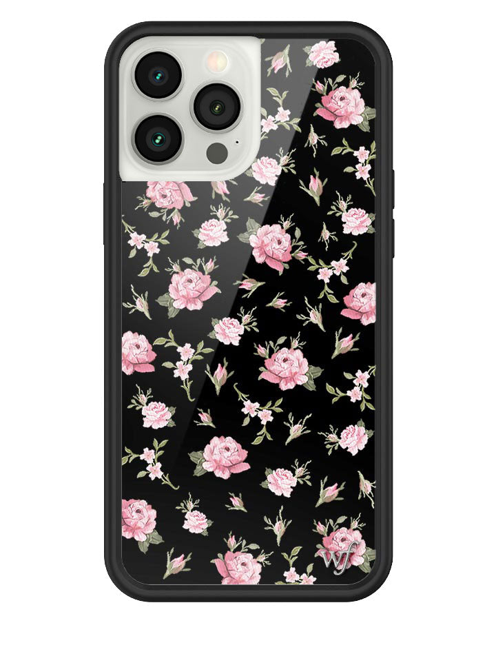 Black and Pink Floral iPhone Case