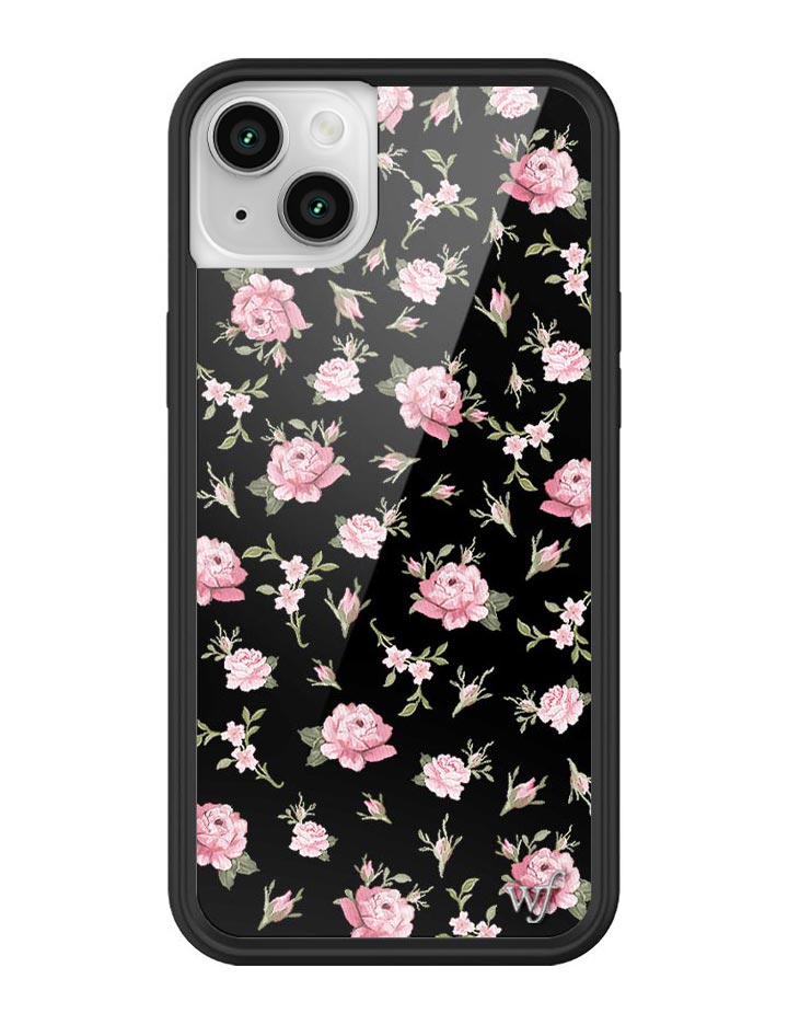 Black and Pink Floral iPhone Case