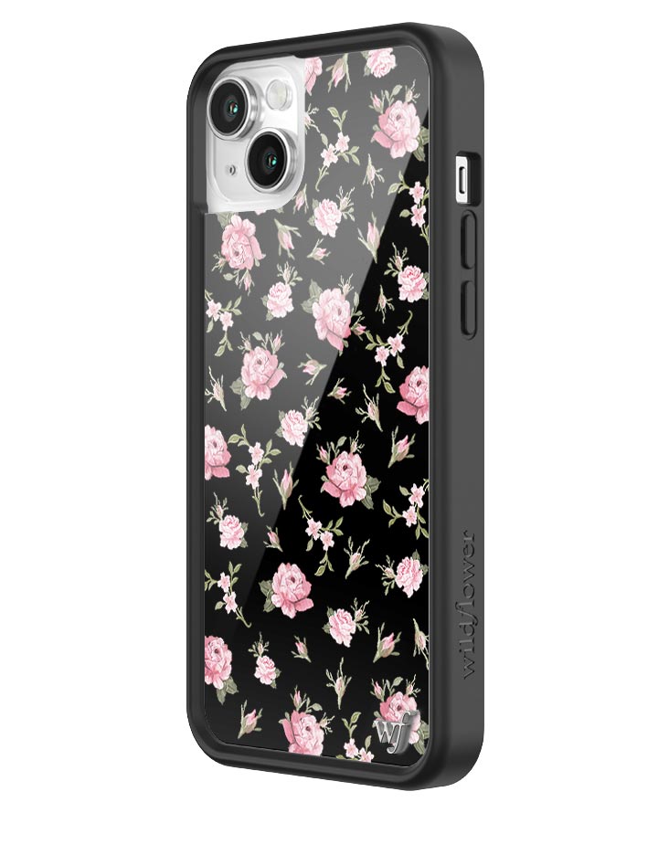 Black and Pink Floral iPhone Case with Rose Print - Image 18