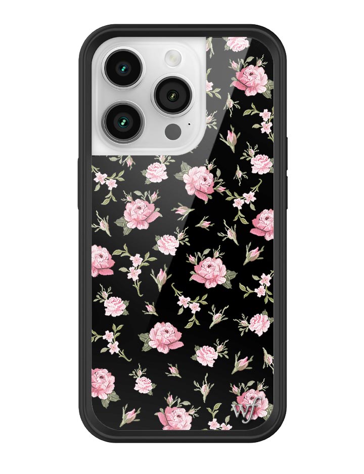 Black and Pink Floral iPhone Case with Rose Print - Image 19
