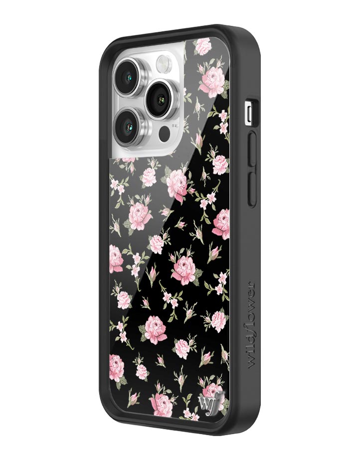 Black and Pink Floral iPhone Case with Rose Print - Image 20