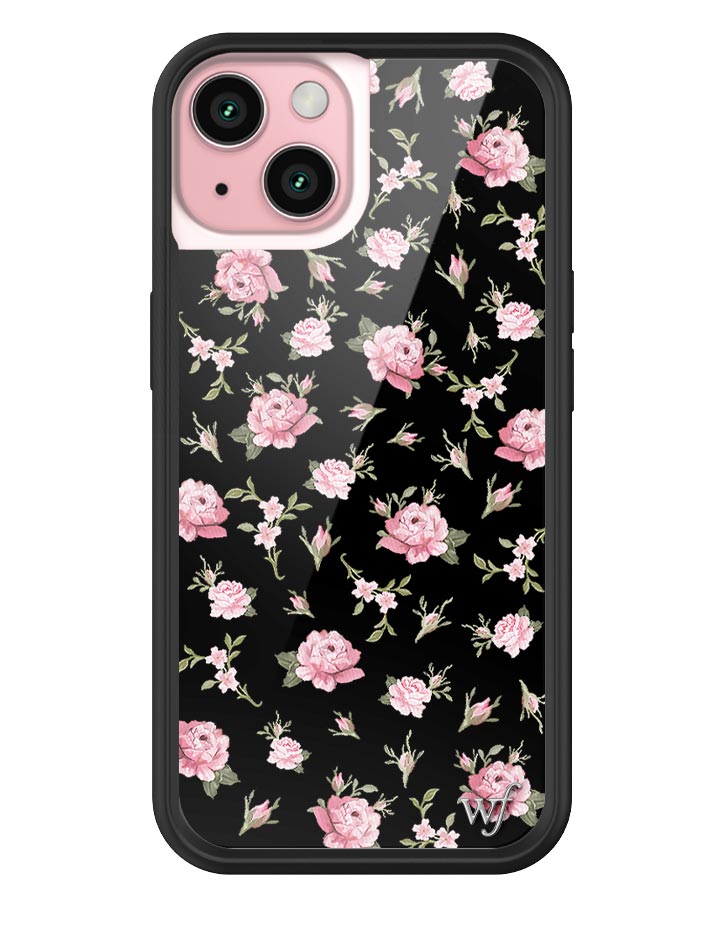 Black and Pink Floral iPhone Case with Rose Print - Image 15