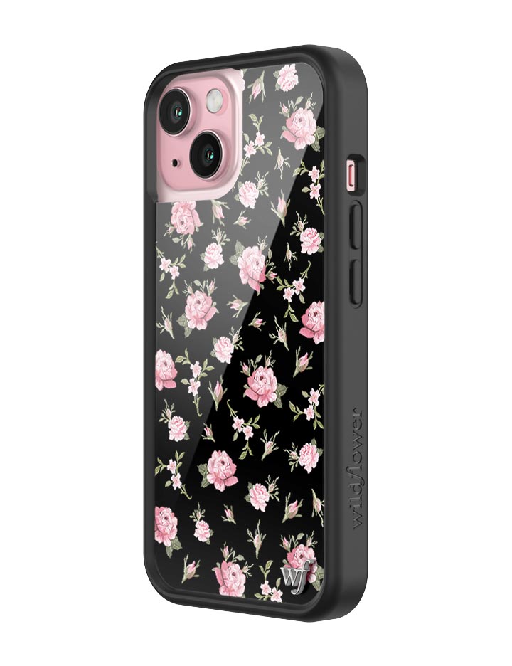 Black and Pink Floral iPhone Case with Rose Print - Image 16