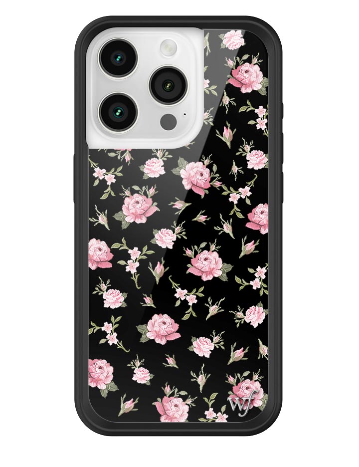 Black and Pink Floral iPhone Case with Rose Print - Image 13