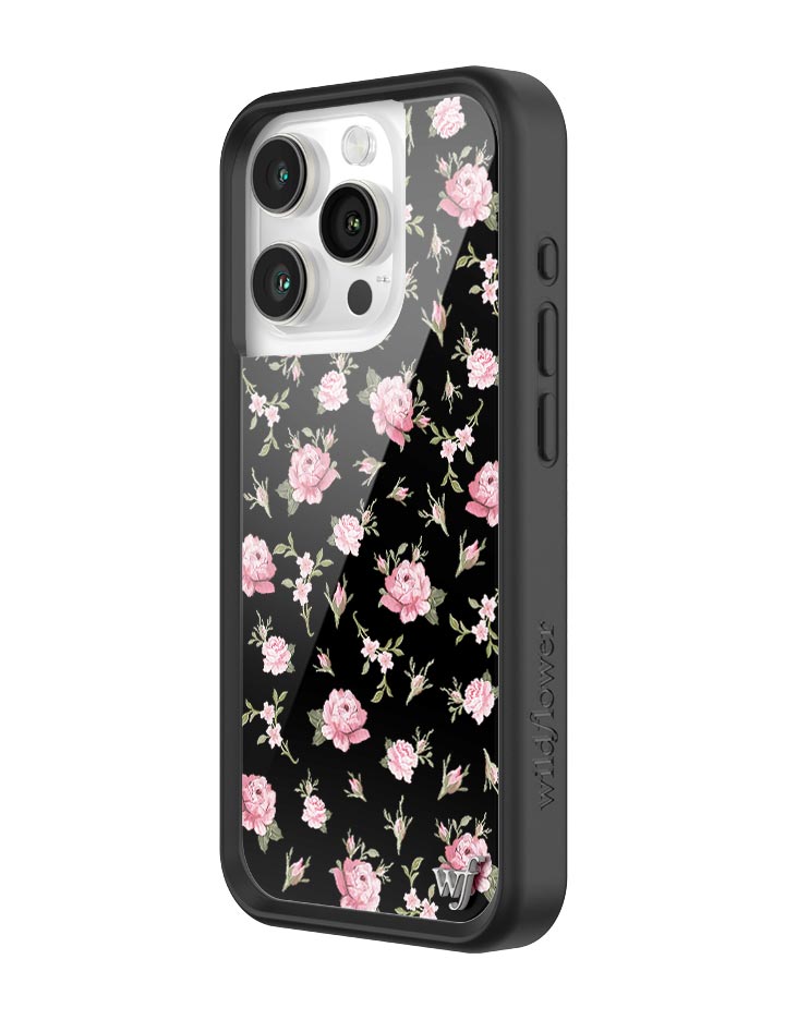 Black and Pink Floral iPhone Case with Rose Print - Image 14