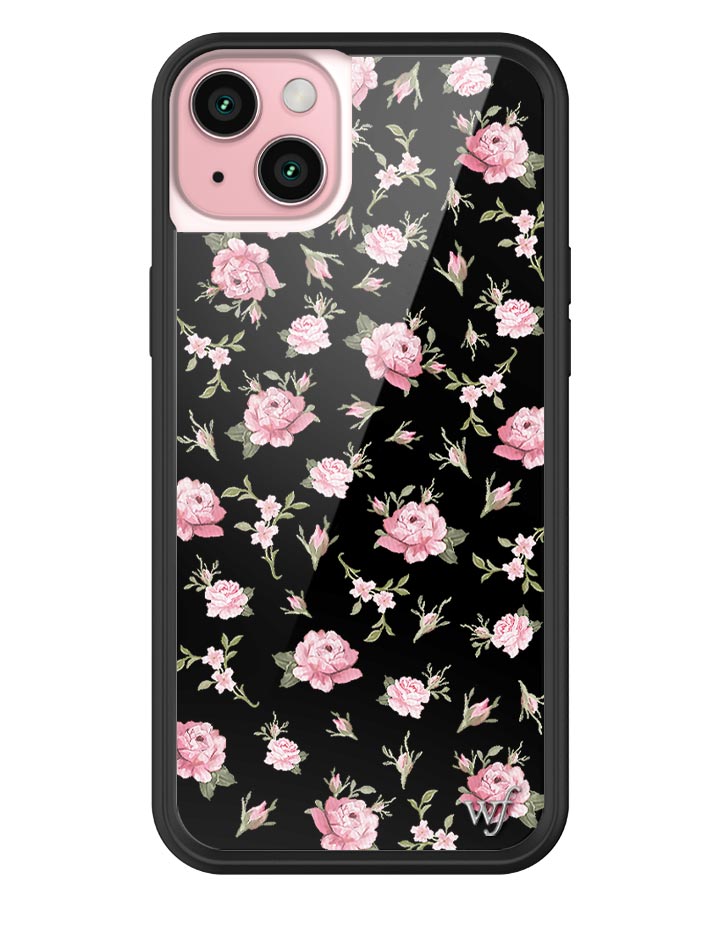 Black and Pink Floral iPhone Case with Rose Print - Image 11