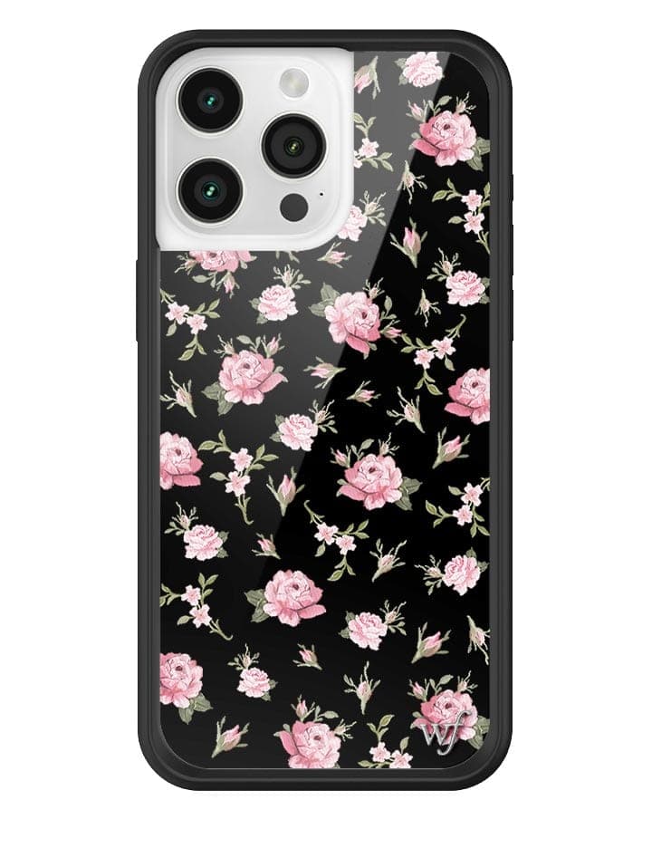 Black and Pink Floral iPhone Case