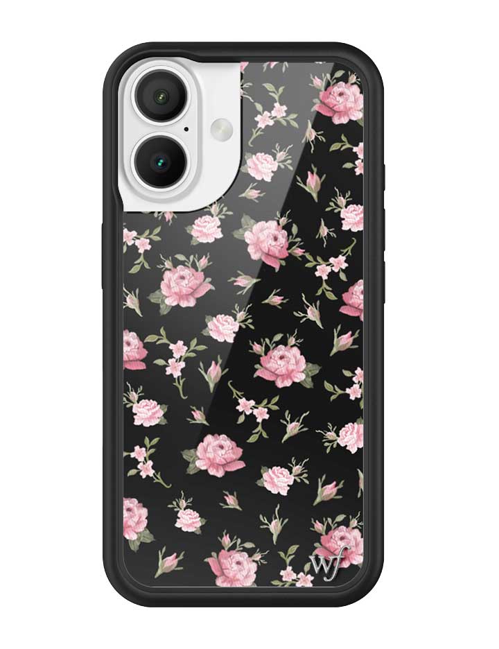 Black and Pink Floral iPhone Case with Rose Print - Image 7