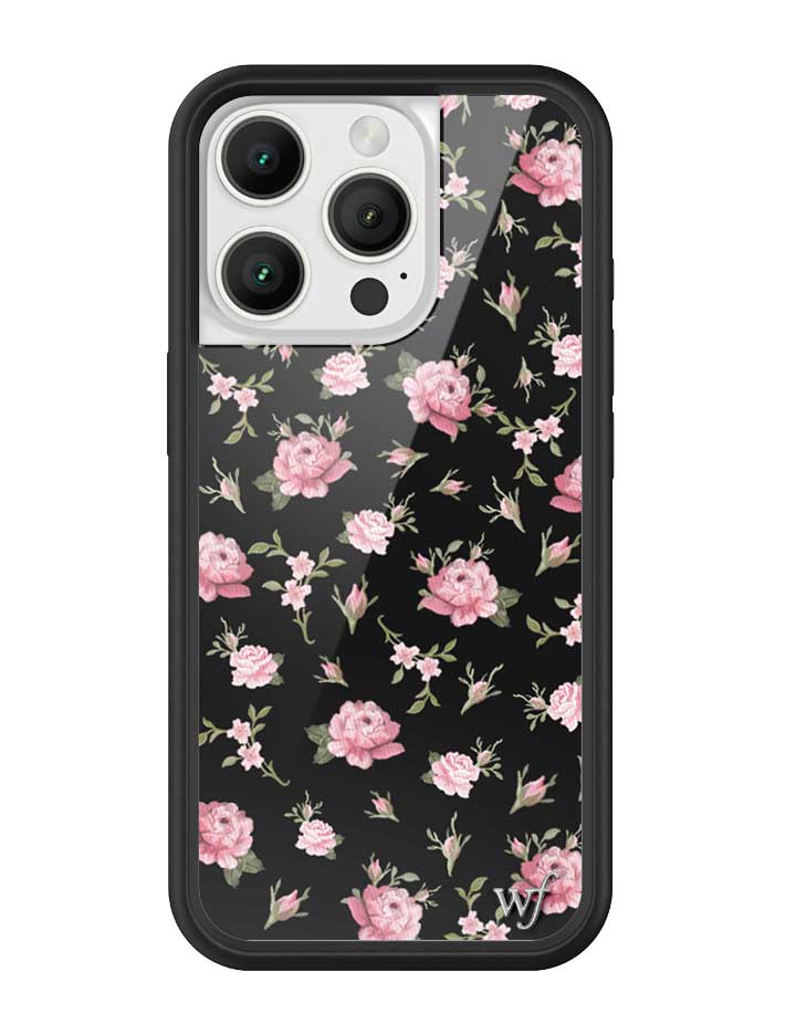 Black and Pink Floral iPhone Case with Rose Print - Image 5
