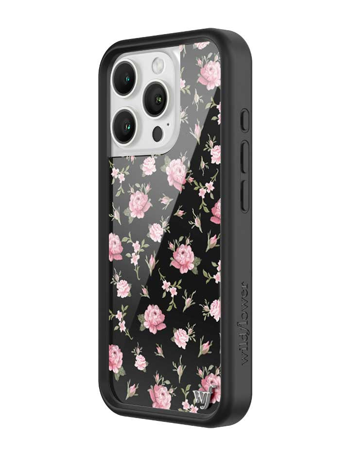 Black and Pink Floral iPhone Case with Rose Print - Image 6