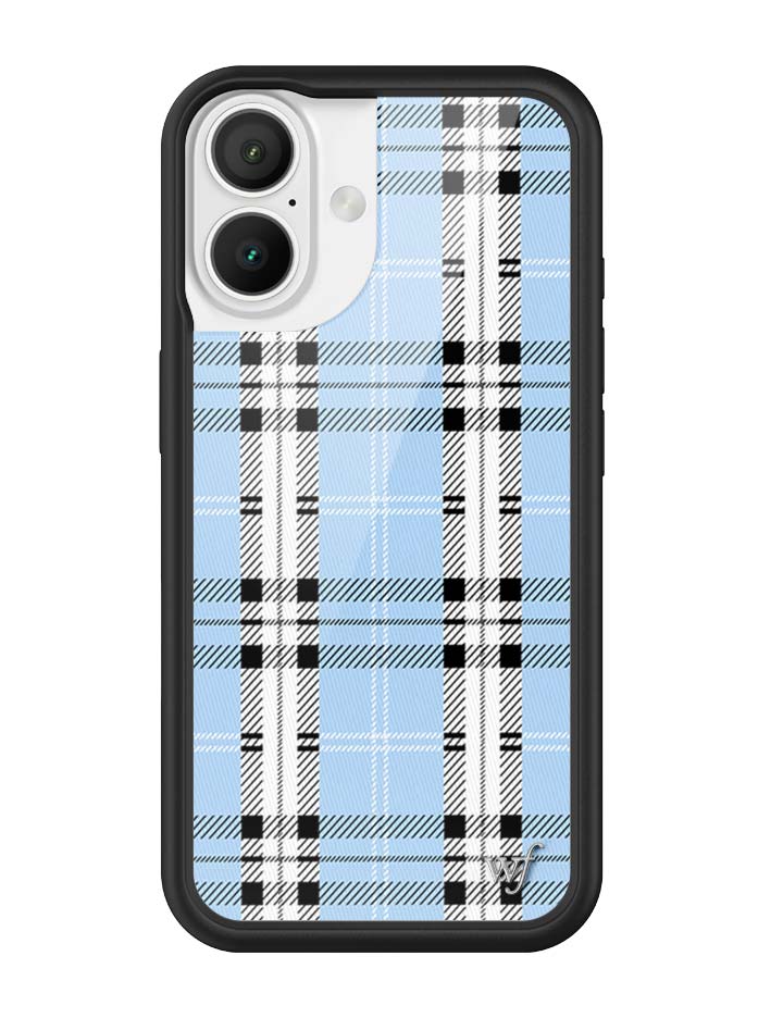Blue Plaid Protective iPhone Case with Silver Emblem - Image 16