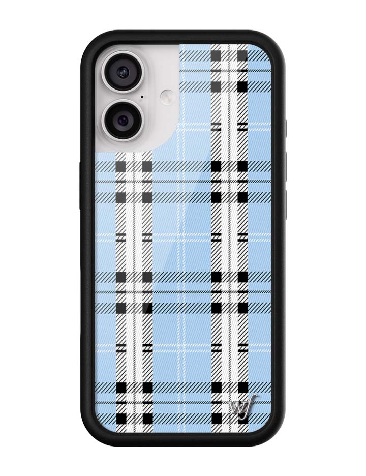 Blue Plaid Protective iPhone Case with Silver Emblem - Image 7