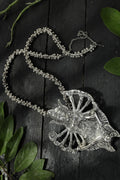 Kaali Mata long necklace in oxidised silver-plated brass finish