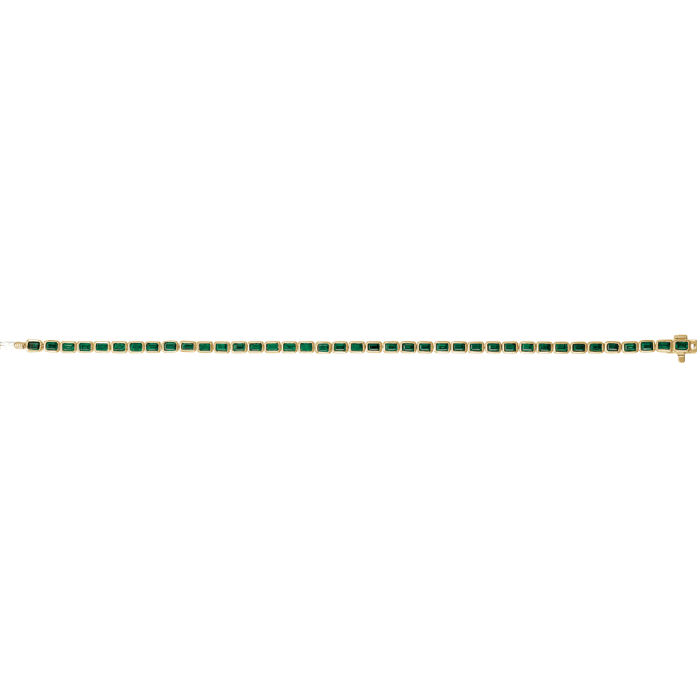 14K Yellow Gold Natural Tsavorite Garnet Line Bracelet 7 Inch