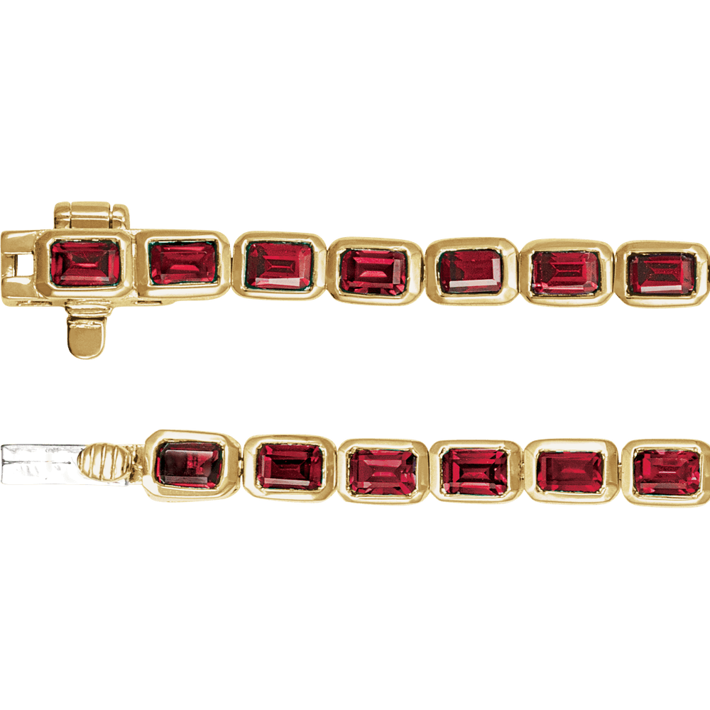 Rouge Émeraude Ruby Line Bracelet Lab Grown Diamond Tennis Style