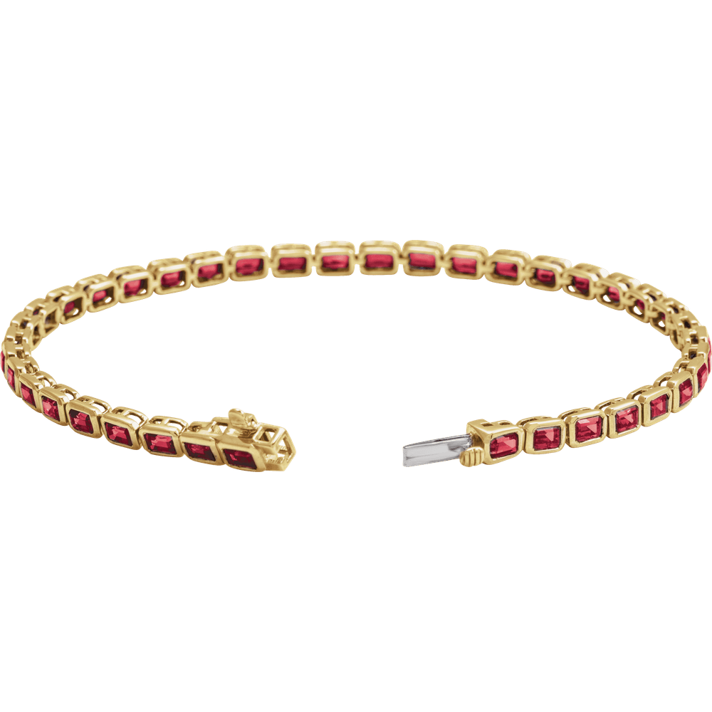 Rouge Émeraude Ruby Line Bracelet Lab Grown Diamond Tennis Style