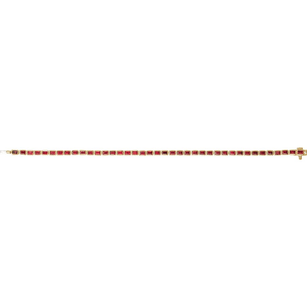 Rouge Émeraude Ruby Line Bracelet Lab Grown Diamond Tennis Style