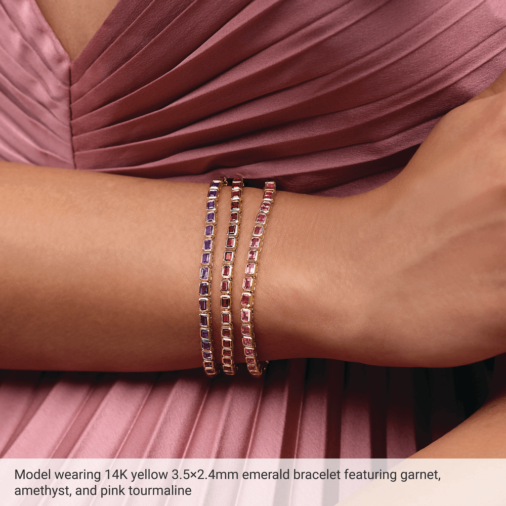 Rouge Émeraude Ruby Line Bracelet Lab Grown Diamond Tennis Style
