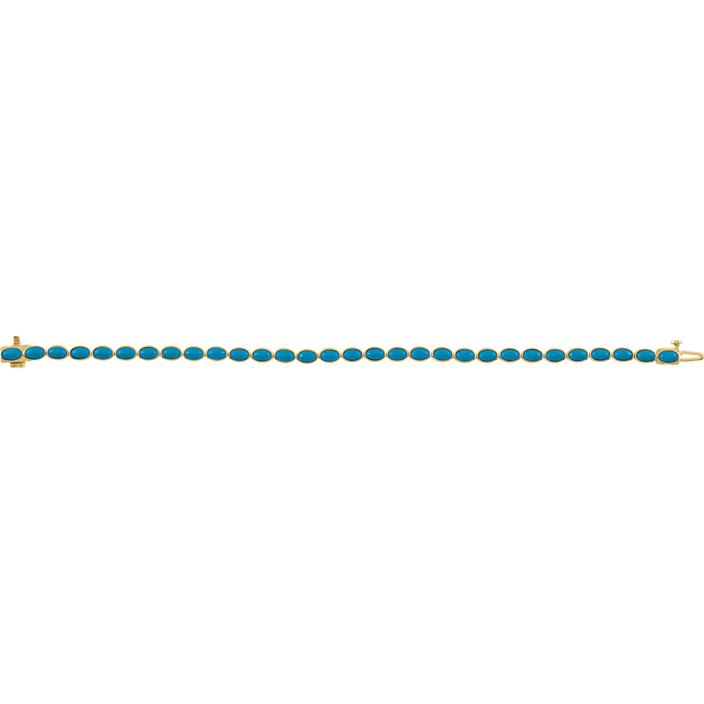 Azuré Turquoise Line Bracelet in 14K Yellow Gold