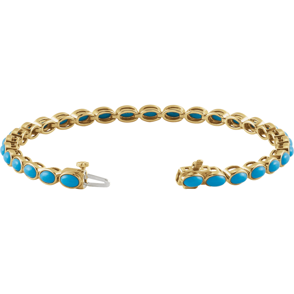 Azuré Turquoise Line Bracelet in 14K Yellow Gold