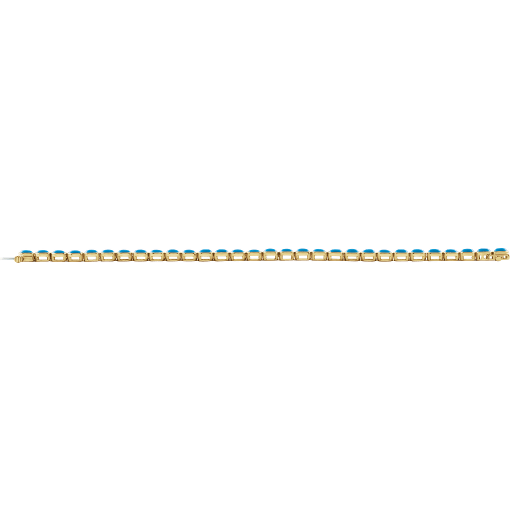 Azuré Turquoise Line Bracelet in 14K Yellow Gold