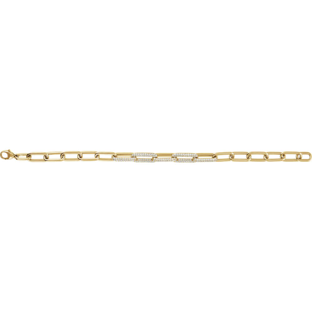 Liens de Lumière 1 1/2 CTW Lab-Grown Diamond Paperclip Bracelet