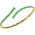 L’Arc Émeraude 14K Yellow Gold Lab-Grown Emerald Graduated Bypass Cuff Bracelet – 7 1/4 in