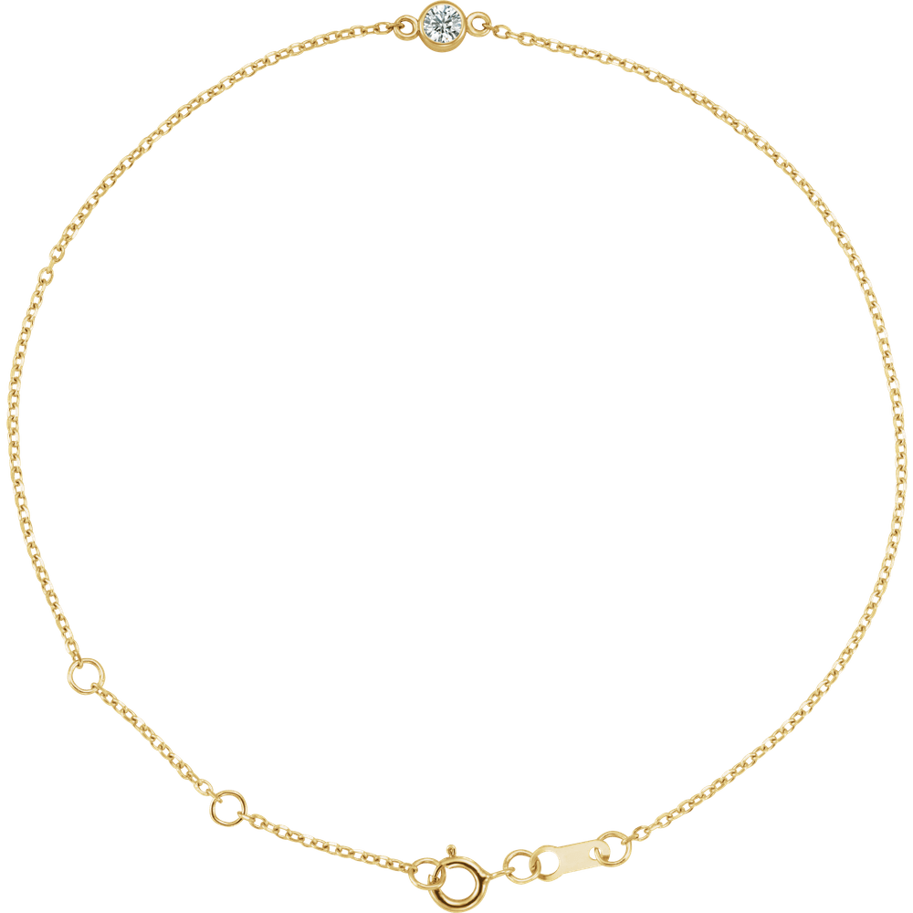 Élise Rouge 14K Yellow Gold Natural Diamond Bezel Bracelet