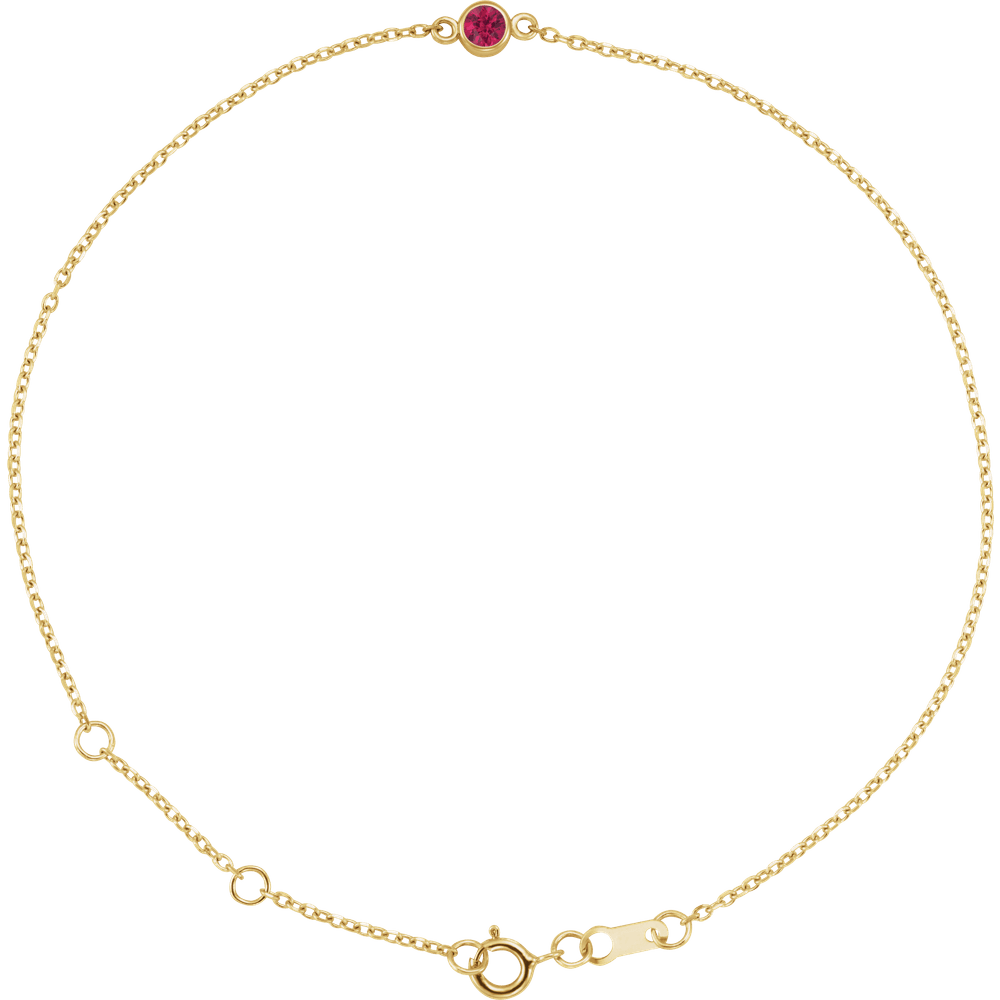 Élise Rouge Natural Ruby 14K Yellow Gold Bezel Bracelet