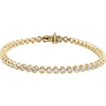 Close-up of the Éclat Bezel Diamond Bracelet featuring round lab-grown diamonds set in polished gold.