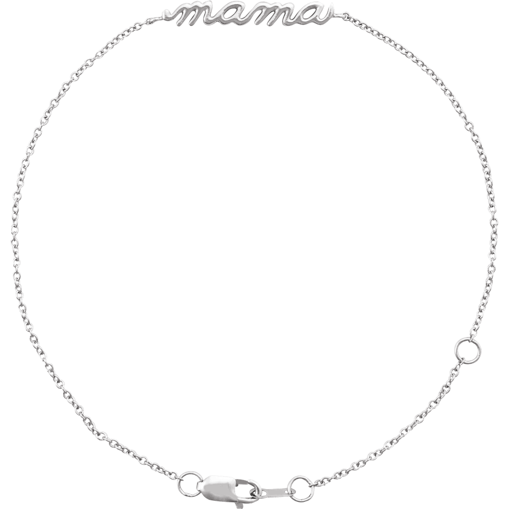 Amour Mama Script Bracelet in Polished Gold and Silver Minimalist