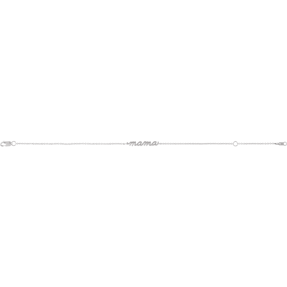 Amour Mama Script Bracelet in Polished Gold and Silver Minimalist