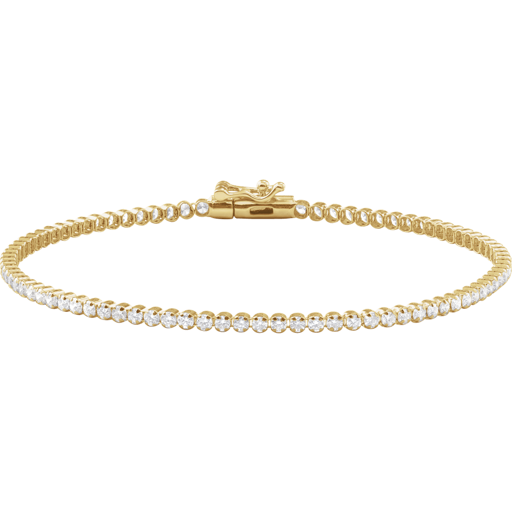 Fine Line Diamond Bracelet in 14K Yellow Gold